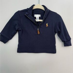 Ralph Lauren polo Navy Blue Kids quarter zip Sweater